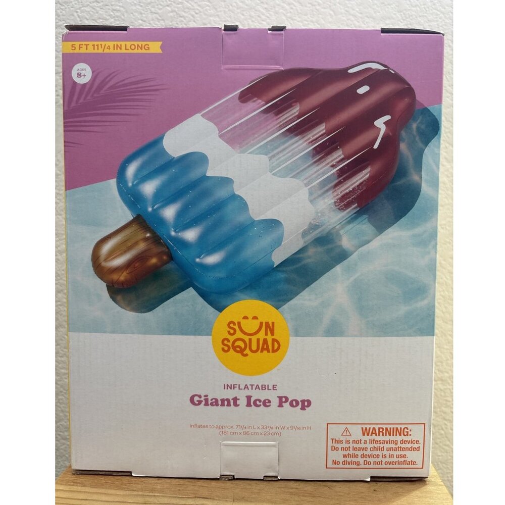 Sun Squad Inflatable Giant Popsicle Pool Float Ice Pop Water Raft